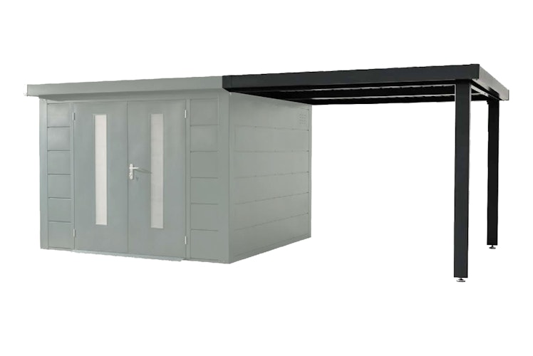 Wolff Finnhaus Terrasse 2424 Anthrazit für Premium Metall Gartenhäuser (Breite 240 cm)