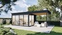 Vorschaubild Wolff Finnhaus Gartenhaus Studio 44-D mit Seitendach sowie Alu-Eckverkleidung/Schiebetür (Starletta)