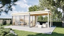 Vorschaubild Wolff Finnhaus Gartenhaus Studio 44-D mit Seitendach sowie Alu-Eckverkleidung/Schiebetür (Starletta)
